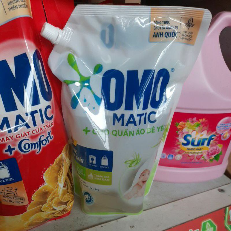 (Mẫu mới) Túi nước giặt Omo Matic cửa trên dịu nhẹ trên da 2kg