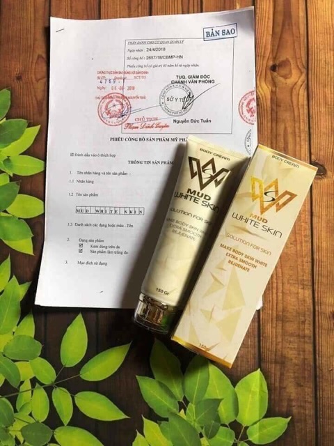 Sữa tắm trắng hằng ngày Mud White Skin 100% thành phần thiên nhiên