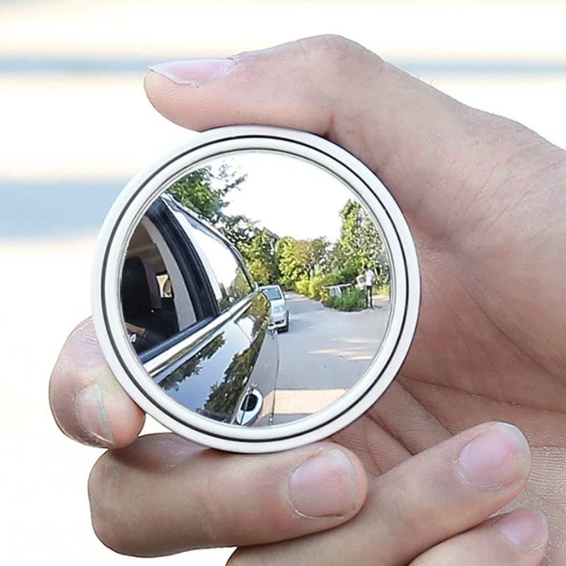 2 Pieces HD Car Round Frame Wide Angle 360 Degree Adjustable Parking Convex Blind Spot Mirror