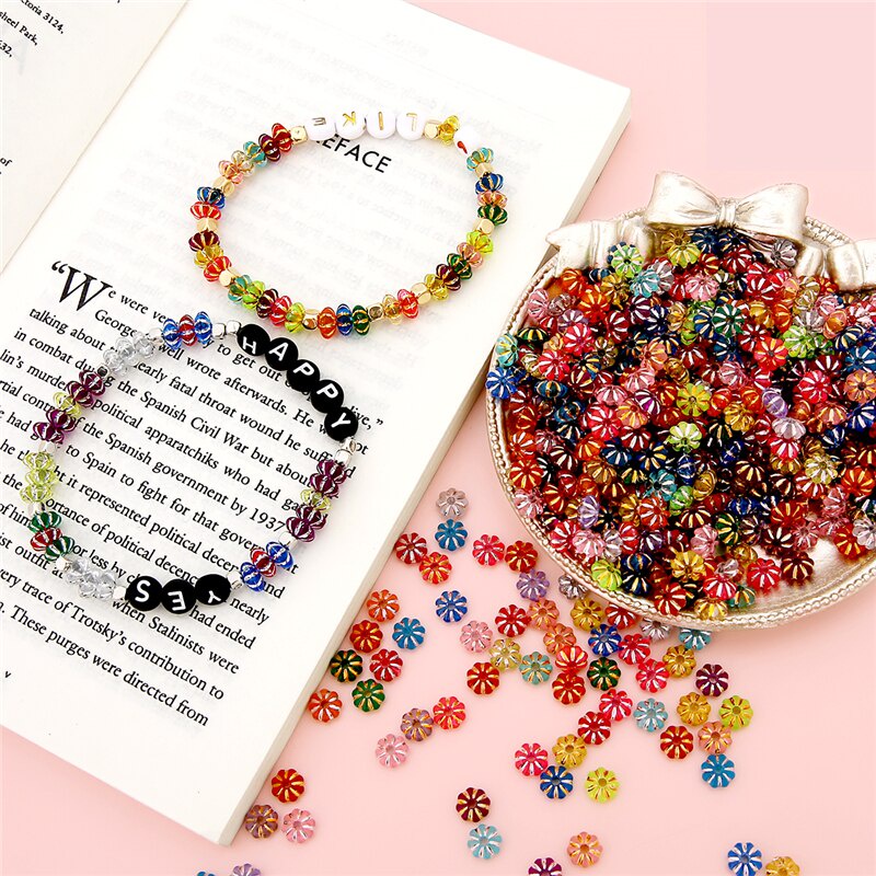 420 Hạt xỏ lỗ hình ngôi sao hỗn hợp 4x6mm bằng acrylic dùng làm trang sức