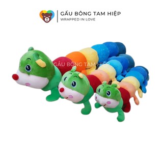 Sâu nhồi bông bảy màu, gối ôm sâu hàng Việt Nam chất lượng cao