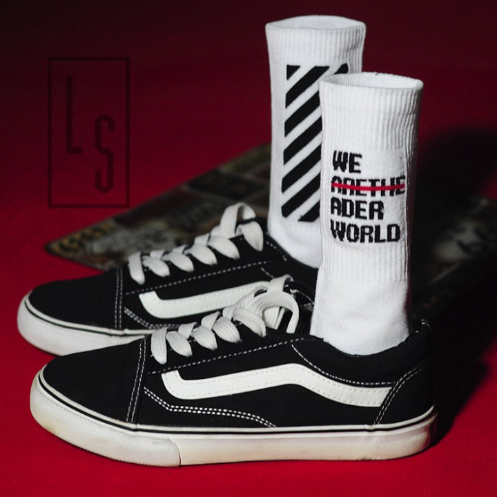 J Tất Nam Off White Cao Cổ - Vớ Unisex GIÁ HỦY DIỆT 77 26