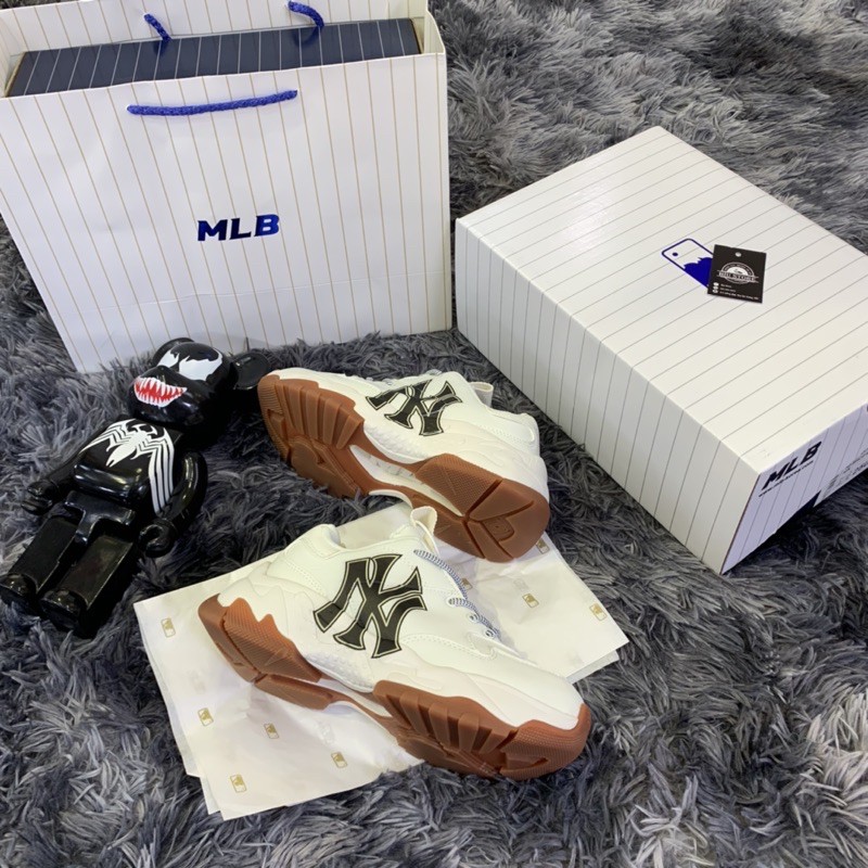 Giầy MLB Nam Nữ độn đế 6cm bigball NY Gum logo 3D bản 2020