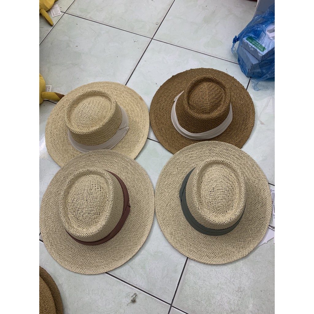 Mũ Cói Rộng Vành Gaucho Chất Cói Tự Nhiên, Nón Cói Form Đẹp Màu Nâu Sang Chảnh Đóng Hộp To Giữ Form [Hàng VNSX]