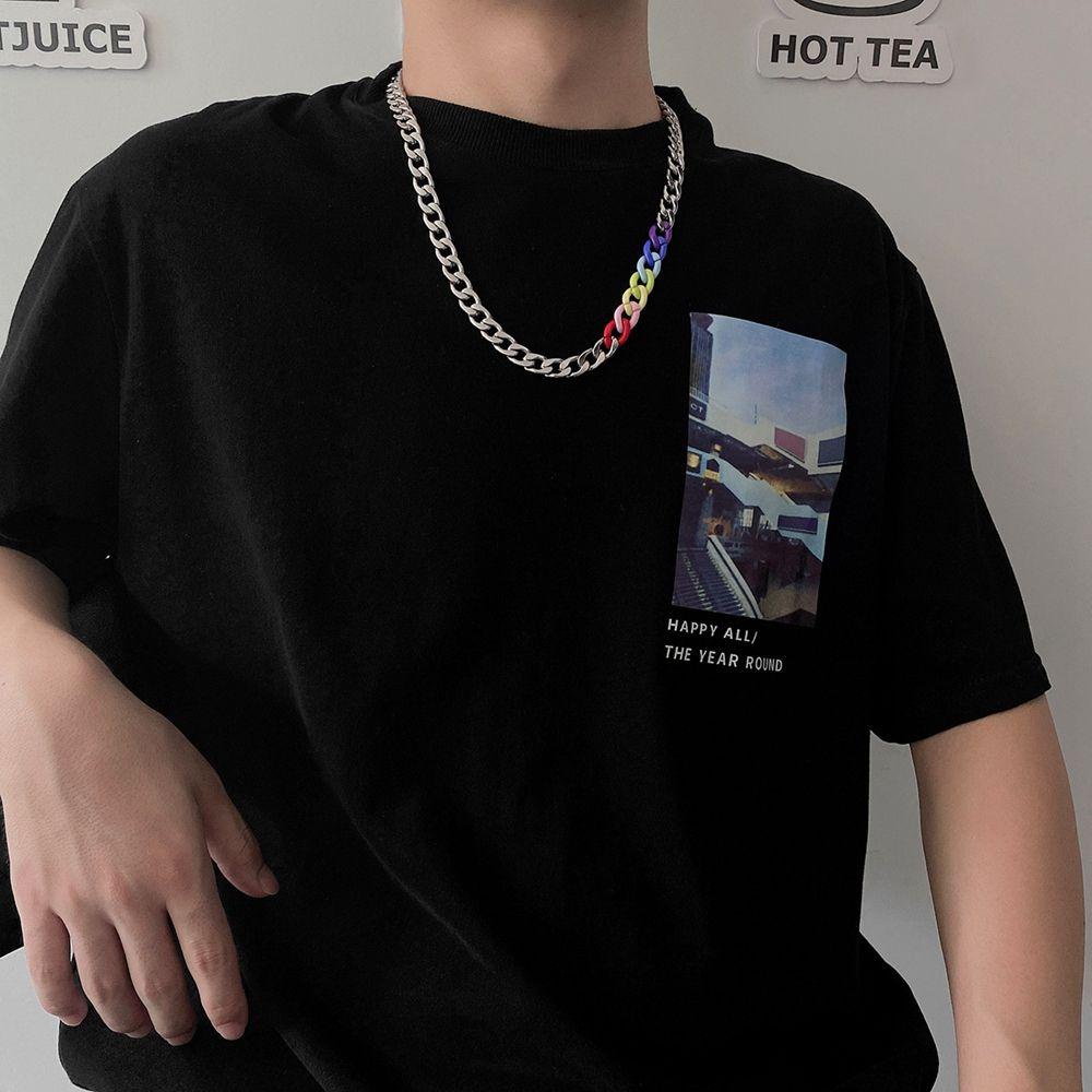 Vòng cổ Hợp Kim Dày Trang Trí Đinh Tán Ngà Voi Phong Cách Hip Hop Cho Nam Và Nữ