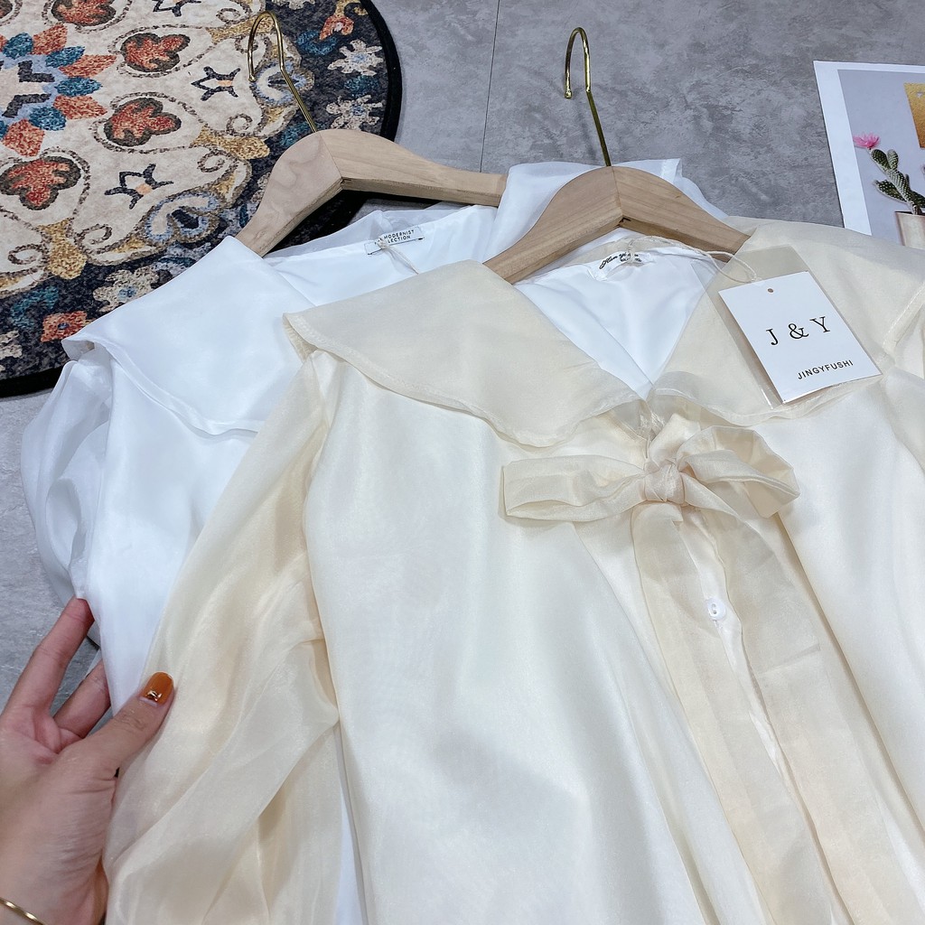 Áo Sơ Mi Lụa Nơ Cổ Sen Cao Cấp | BigBuy360 - bigbuy360.vn