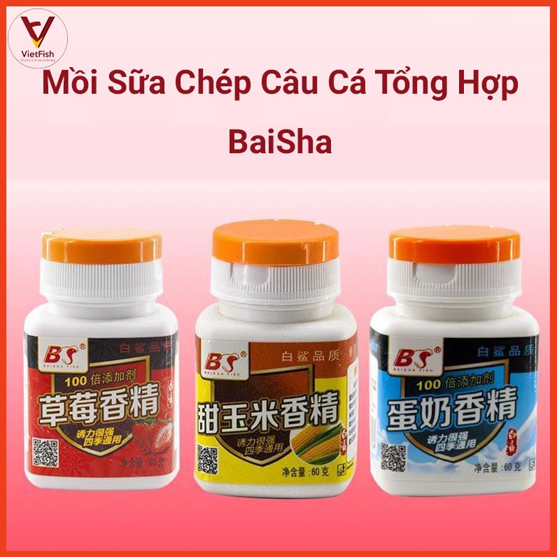 Mồi Câu Cá, Tinh Mùi Sữa Chép Baisha (BS) - Đặc Trị Rô, Chép, Diếc, Trắm - VietFish