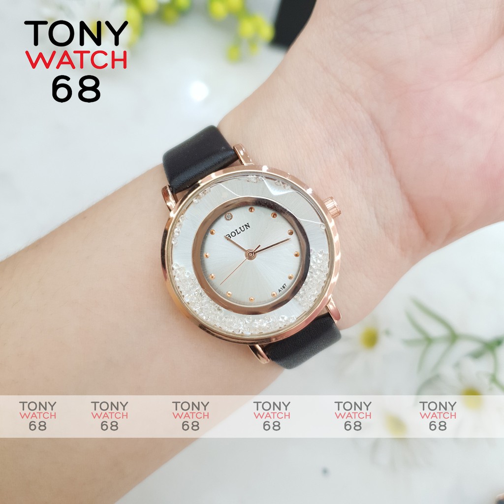 Đồng hồ nữ hãng Bolun mặt tròn đá chạy hot trend chính hãng Tony Watch