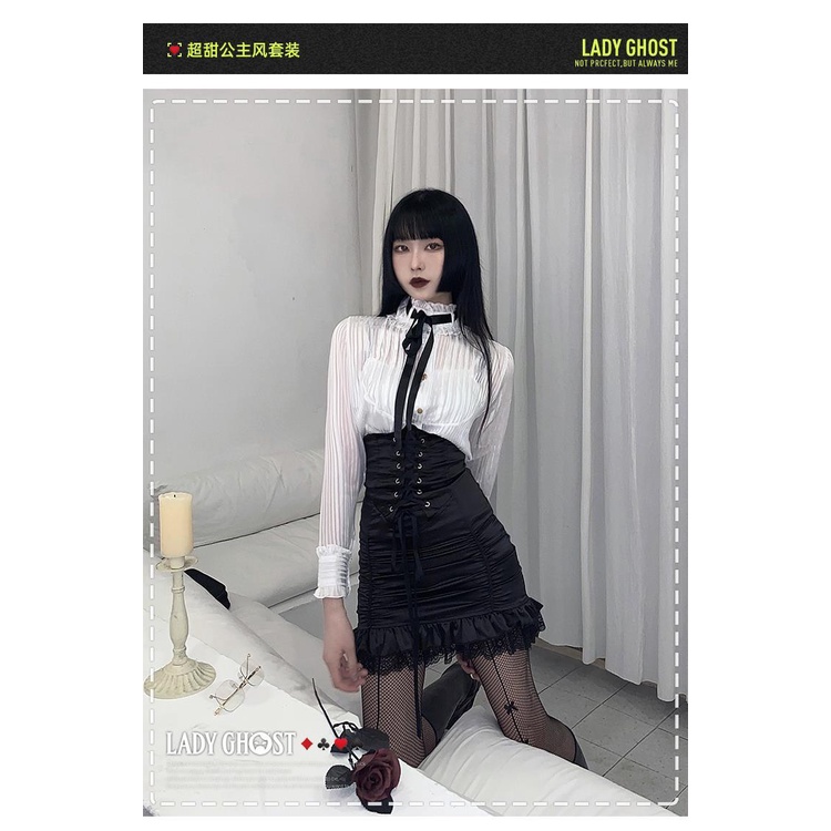 【F&amp;X】Bộ áo sơ mi + chân váy ôm eo cao ngọt ngào mùa hè cho bé gái