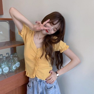 Áo kiểu Ulzzang cổ V nhiều màu
