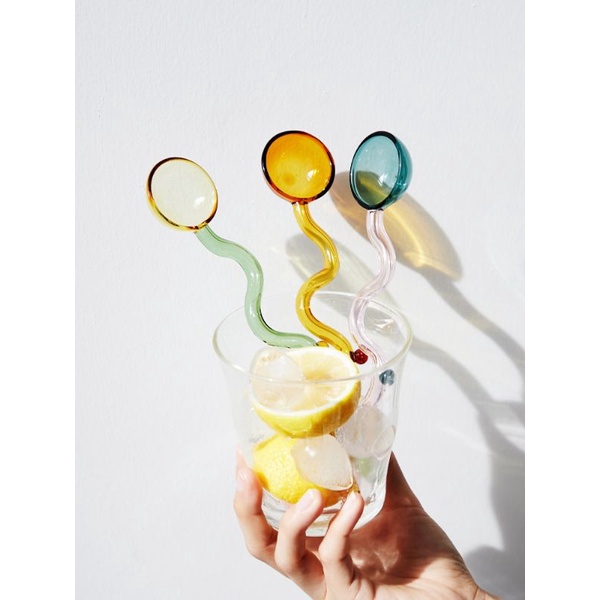 Thìa muỗng thủy tinh màu độc lạ ZigZag | Zigzag glass spoon