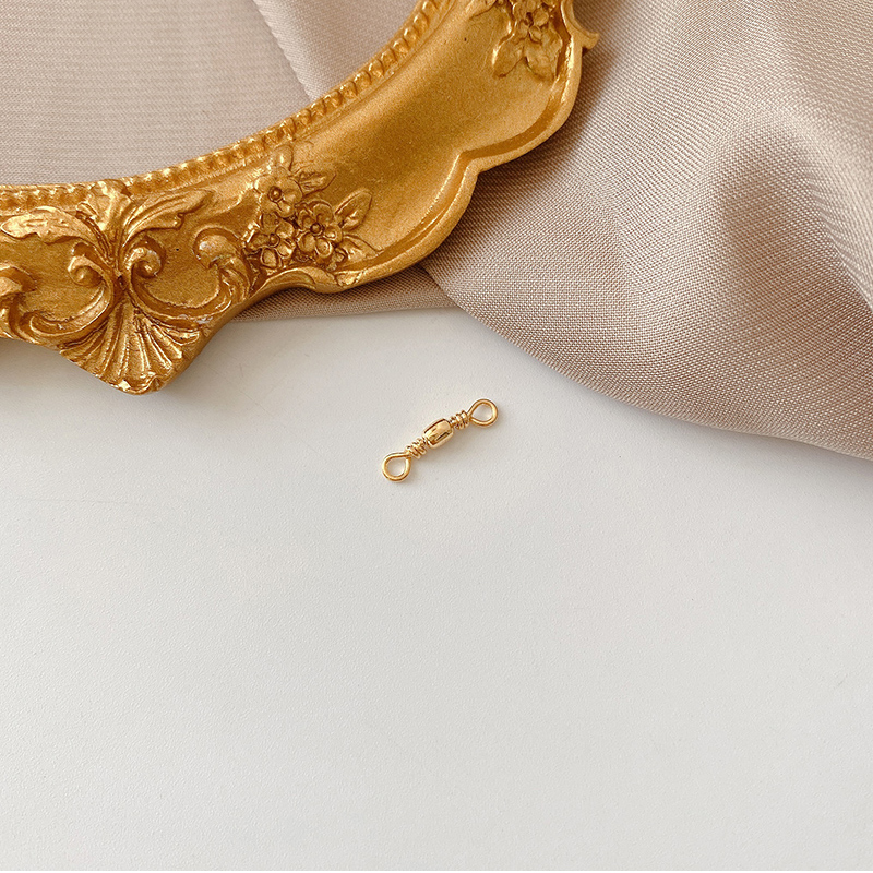 1 Cặp Móc Khóa Vòng cổ 8 Nút Mạ Vàng 18K