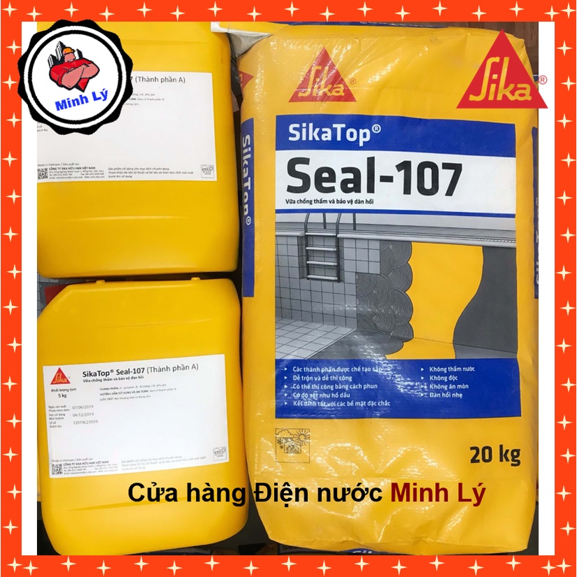 [Hỏa Tốc] SikaTop Seal 107 Vữa Chống Thấm Và Bảo Vệ Bao 20kg Sika Bột và Can 5kg Lỏng