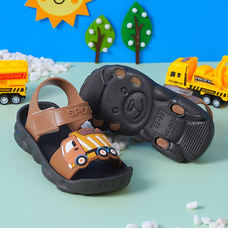 Oeggeo shop Dép Sandal Phẳng Đi Chơi Ngoài Trời Cho Trẻ Em
