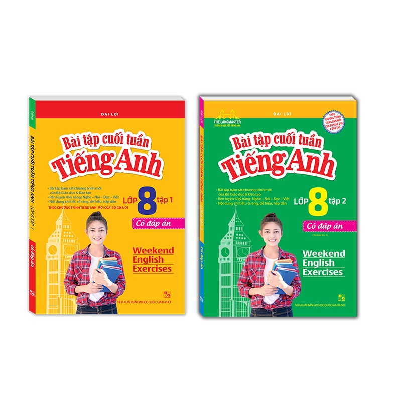Sách - Combo 2c Bài tập cuối tuần tiếng Anh lớp 8