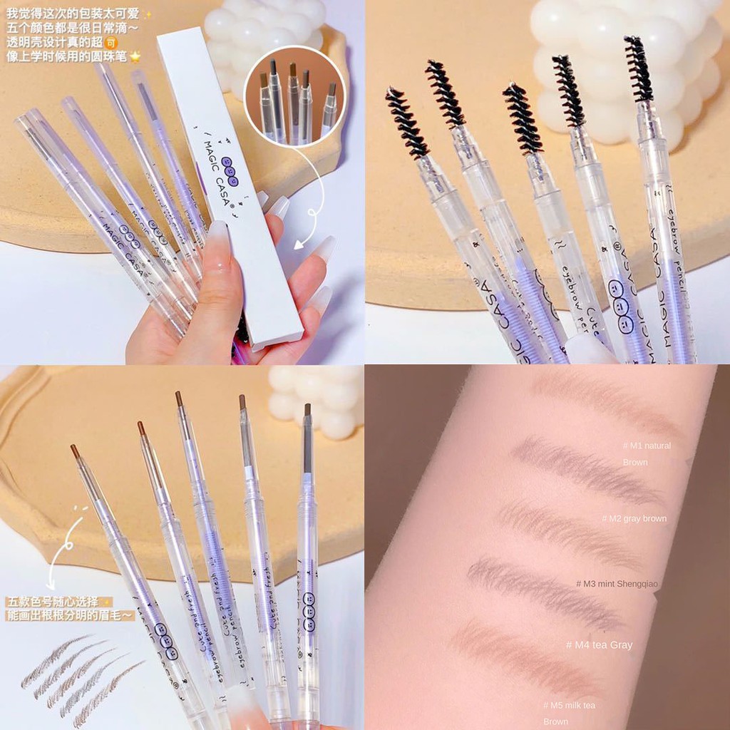 [Hàng mới về] Bút kẻ mày MAGIC CASA hai đầu chống thấm nước bền màu lâu trôi