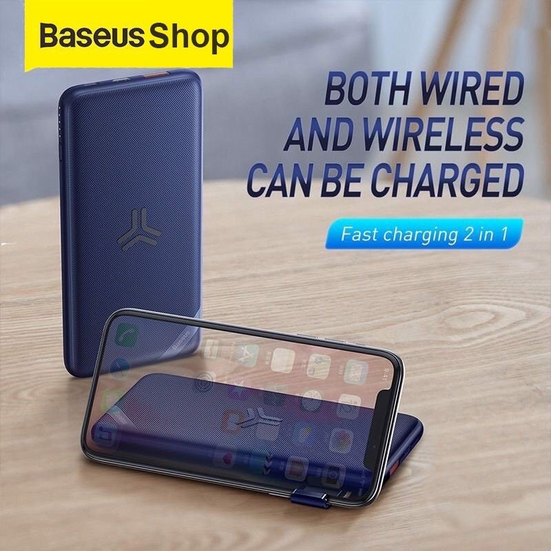 Pin dự phòng Baseus tích hợp sạc không dây 10000mAh S10 Bracket Power Bank (10W Wireless, 18W PD/ Quick Charge 3.0)