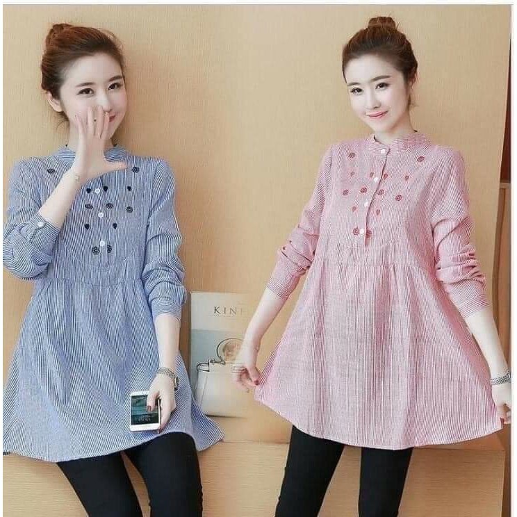 Aó bầu babydoll thời trang - Áo cộc bầu thiết kế Hoa VM
