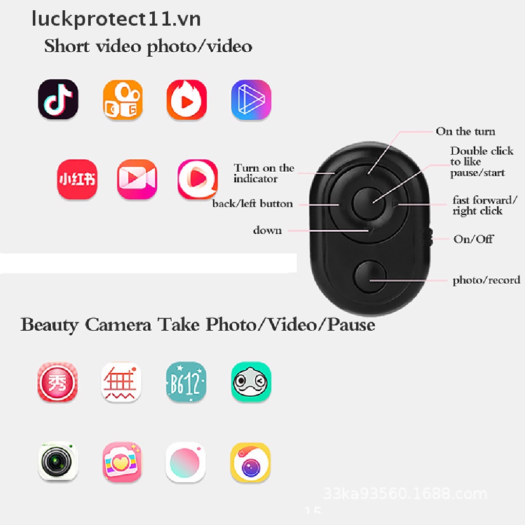 * 3c &amp; Mới * Điều Khiển Từ Xa Bluetooth Không Dây Cho Tik Tok.