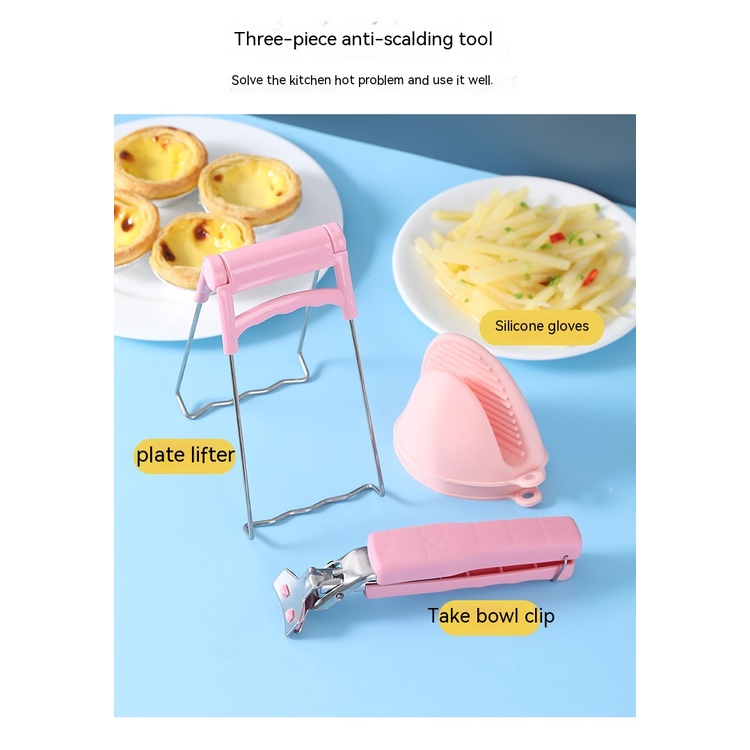 Set 4 Dụng Cụ Kẹp Tô Chén Chống Bỏng Chịu Nhiệt Độ Cao