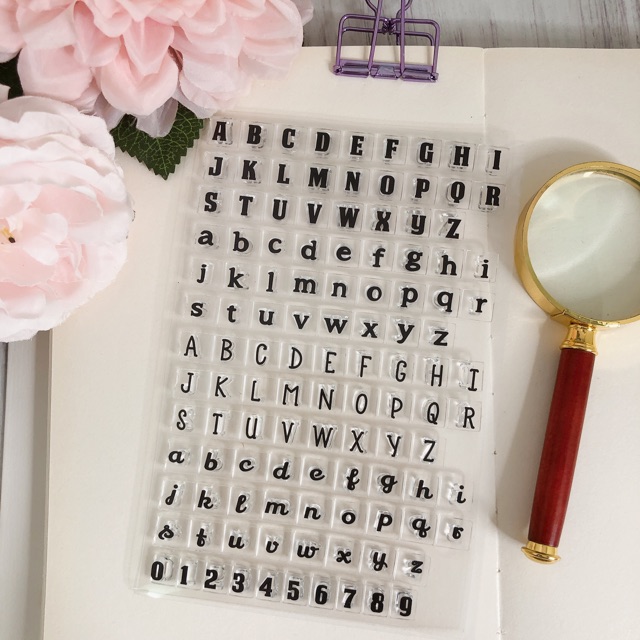 Clear stamp silicon - Con dấu trong suốt chủ đề chữ cái Alphabet Clearstamp trang trí scrapbook sổ tay