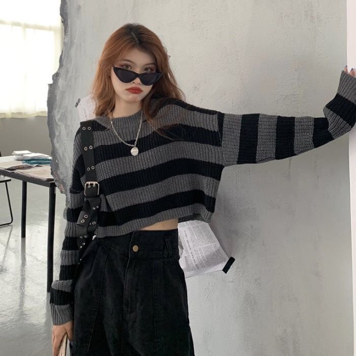 Áo crotop len LANIESTORE dài tay ulzzang cá tính sang chảnh phong cách Hàn Quốc