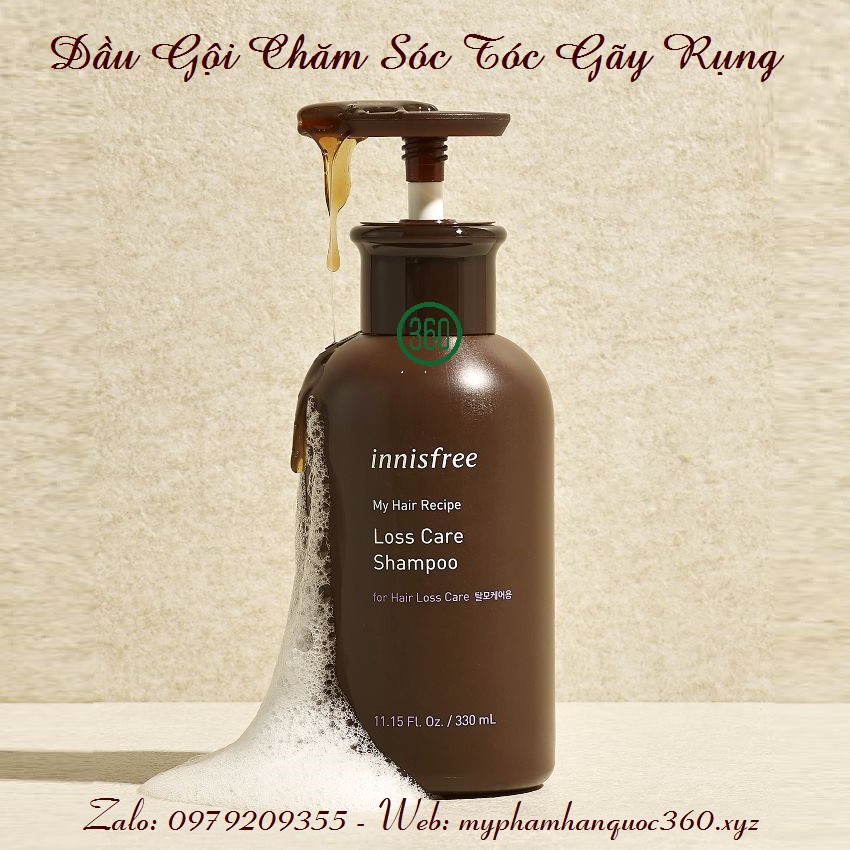 Dầu Gội Chăm Sóc Tóc Gãy Rụng Innisfree My Hair Recipe Loss Care Shampoo 330ml