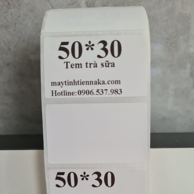 Giây in tem 50x30 - Tem nhiệt in tem nhãn, in mã vạch, in tem phụ 50x30mm - 5x3cm siêu rẻ