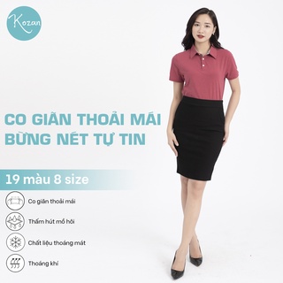 Áo thun nữ cổ trụ size thường - Màu hồng đất