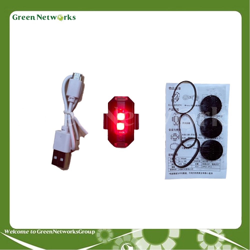 Đèn led  cảnh báo đuôi xe nhấp nháy 7 màu sạc bằng cổng Type-C có nhiều chế độ khác nhau – GreenNetWorks