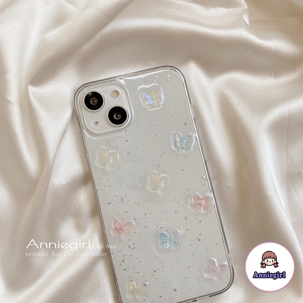Ốp Điện Thoại TPU Mềm Hình Bướm 3D Lấp Lánh Cho IPhone 14 13 12 11 Pro Max X XS XR 8 7 Plus