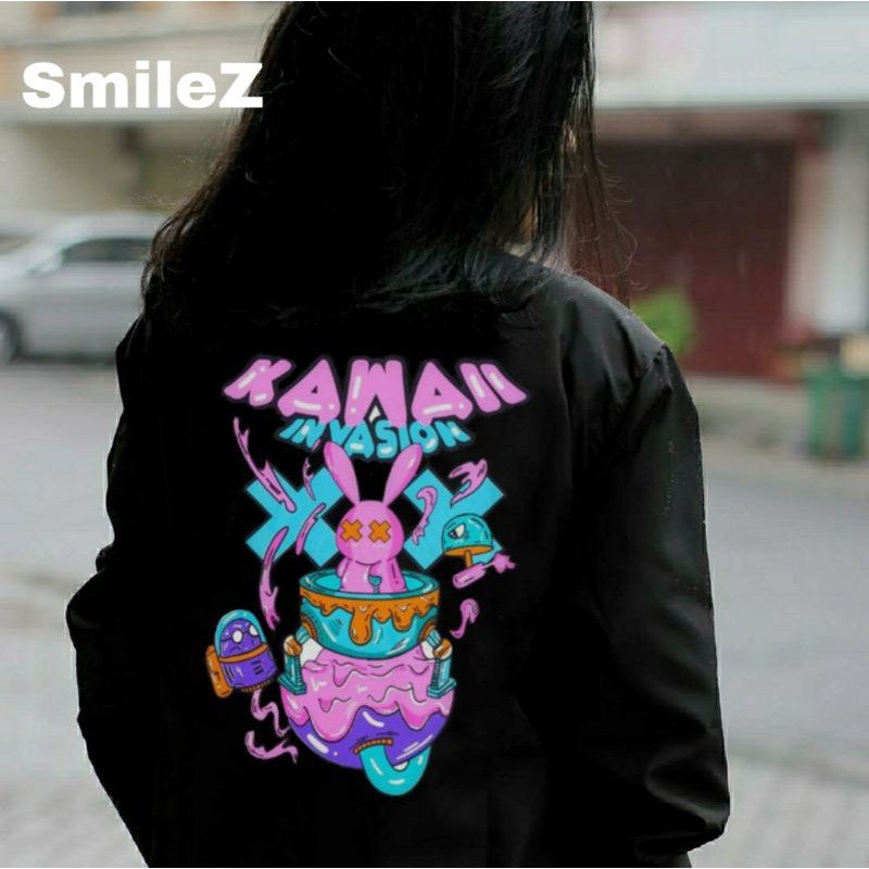 Áo Khoác Dù Nam Nữ Rabbit Kawaii Jacket Unisex Form Rộng Cổ Bẻ Phong Cách Ulzzang Jacket MONTANA