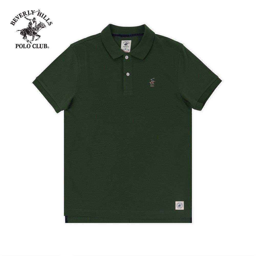 Áo polo ngắn tay BEVERLY HILLS POLO CLUB Slimfit màu xanh rêu 100% cotton - PMSSS20TL043