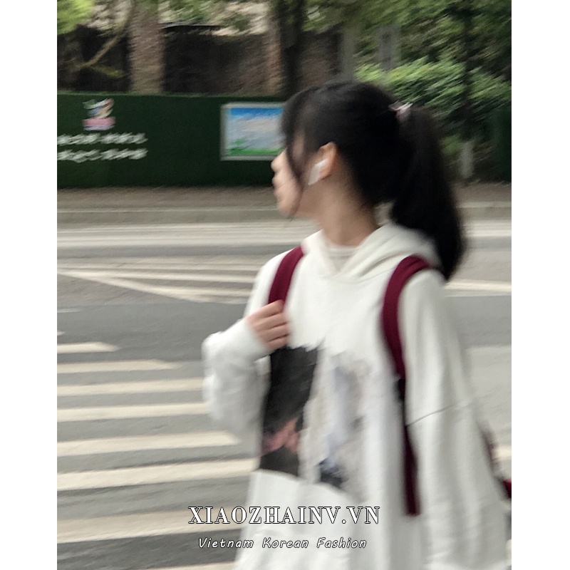 Xiaozhainv Áo Khoác Hoodie Tay Dài Dáng Rộng Kiểu Hàn Quốc Thời Trang Mùa Thu Cho Nữ | BigBuy360 - bigbuy360.vn