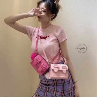 [Mang 2 Kiểu, Có Thể Nịt Bụng] Túi xách nữ dáng hộp 2 nịt vintage phong cách Hàn Quốc đeo chéo 2020