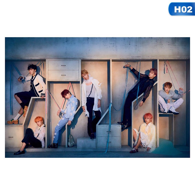 Thảm treo tường trang trí in hình nhóm nhạc KPOP BTS LOVE YOURSELF