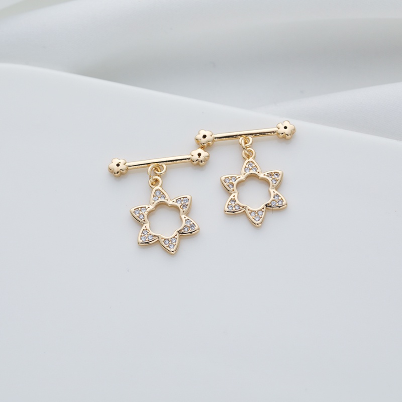 Khóa Cài Bằng Đồng Mạ Vàng 14k Màu Sắc Kim Cương Cao Cấp