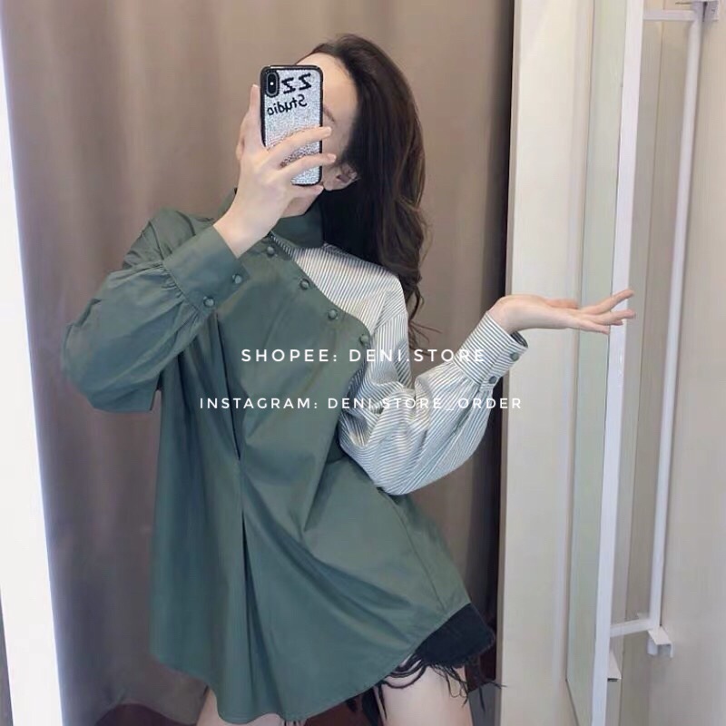 Sơ mi phối màu xanh rêu mix & match 🍃🍃🍃