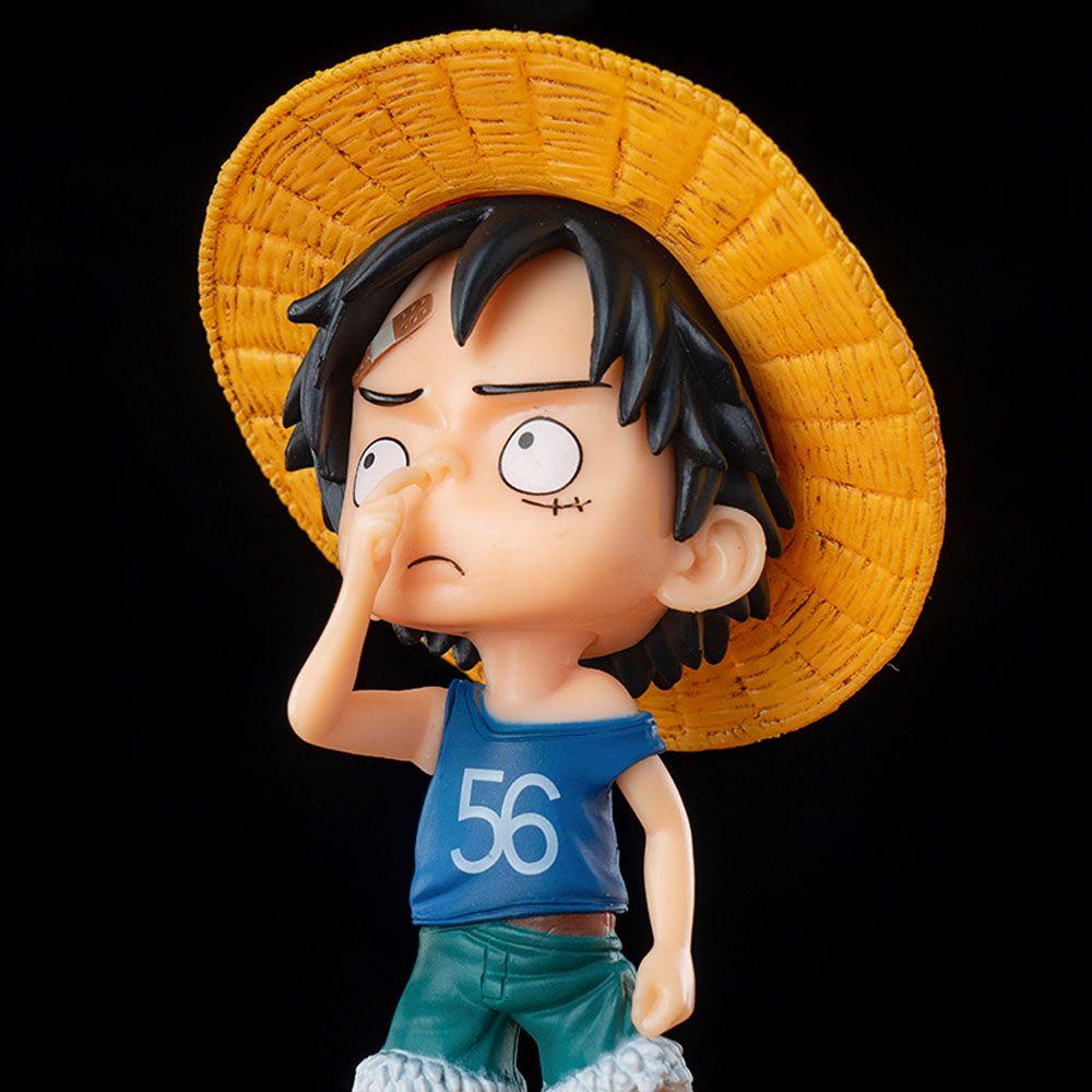 Mô Hình Nhân Vật Luffy Đội Mũ Rơm 15cm Trang Trí