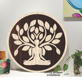 Tranh Gỗ Decor Gỗ Bồ Đề Tỉnh Thức Treo Tường Trang Trí Phòng Thiền, Phòng Tập Yoga