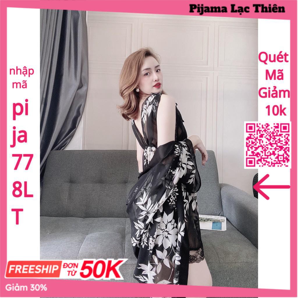 Váy Ngủ Xuyên Thấu Nữ, Set Đồ Ngủ Sexy 3 Món ( Váy Ngủ, Áo Choàng Kèm Quần ) , Đầm Ngủ Mặc Nhà Bigsize Chất Voan Tơ. | BigBuy360 - bigbuy360.vn