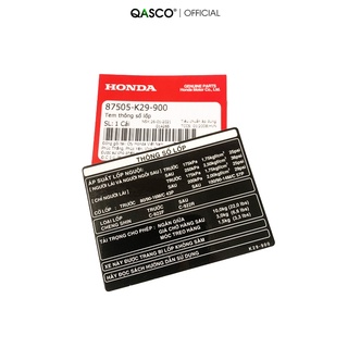 Tem thông số lốp HONDA Sh Mode 125  QA(87505K29900) _( 1102)