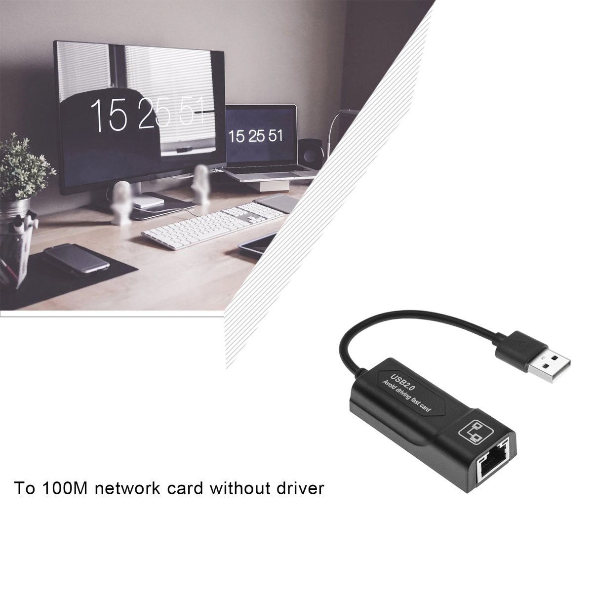 Usb Ethernet Adapter Usb 2.0 Network Card To Rj45 Lan For Win7 / Win8 / Win10 | BigBuy360 - bigbuy360.vn