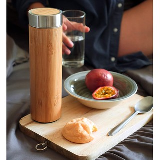 Bình giữ nhiệt lõi inox không rỉ vỏ tre thân thiên môi trường (Bamboo Tea Tumbler with Tea Infuser)