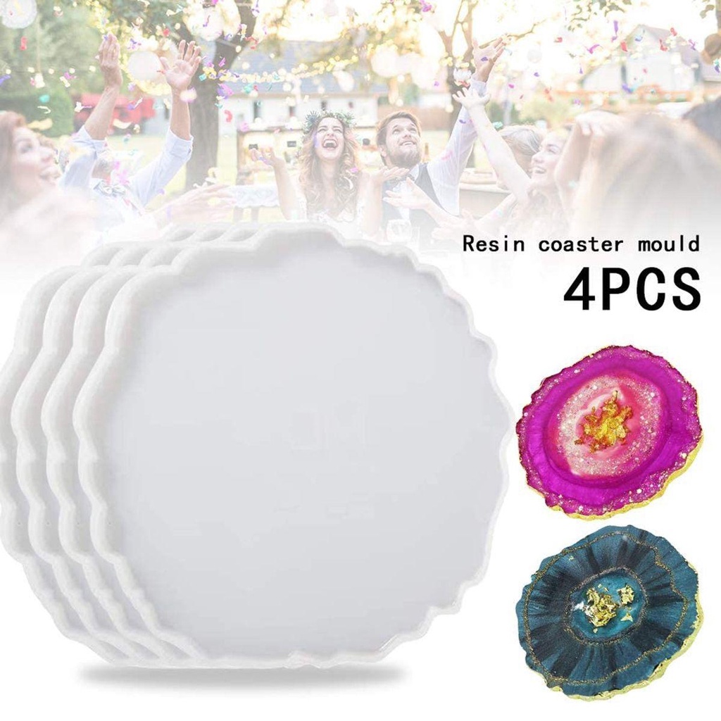 Khuôn Silicone Làm Đế Lót Cốc Bằng Nhựa Resin DIY