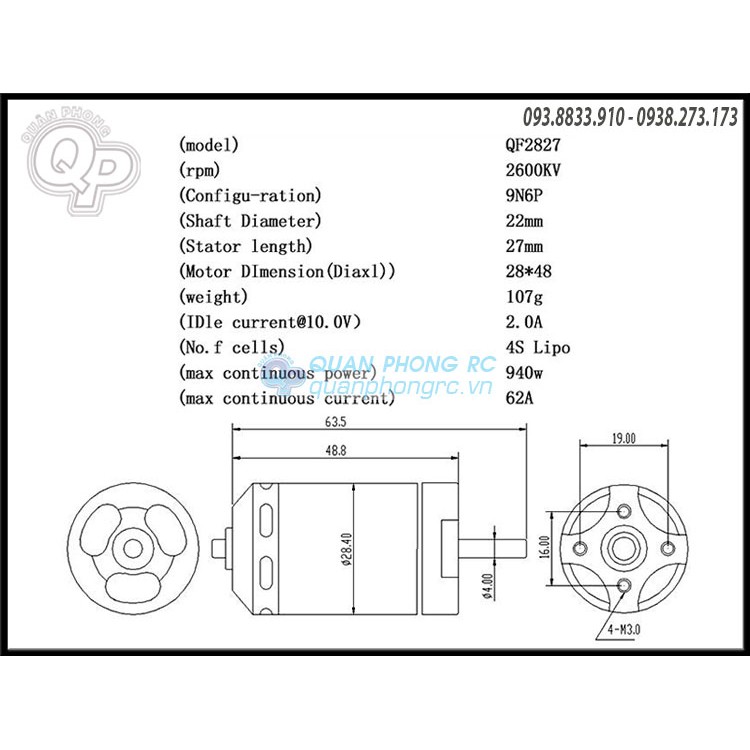 QX-MOTOR Ducted Fan 70mm 12 Blades QF2827 2600KV EDF 70mm Brushless Motor (2227) (3-4S)