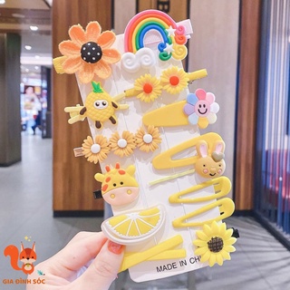 Set 14 kẹp tóc cho bé họa tiết dễ thương