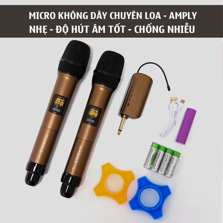 Micro không dây chính hãng Shubole K8 (2 mic) - Chất lượng đỉnh cao