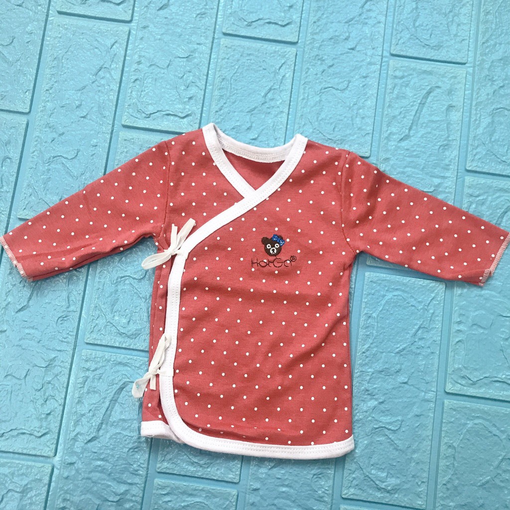 Set 5 áo sơ sinh tay dài HotGa nhiều họa tiết cho bé