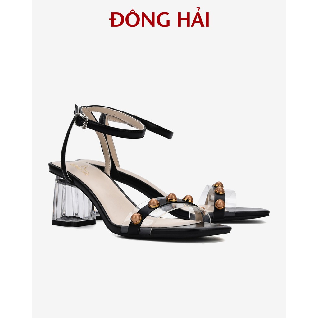 &quot;TẶNG NGAY 30K khi theo dõi gian hàng &quot;Sandal nữ Đông Hải gót vuông quai ngang đế cao 7cm trong suốt - S85P2